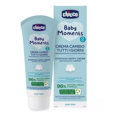 Crema de protectie impotriva iritatiilor de scutec Baby Moments + 0 luni, 100ml, Chicco