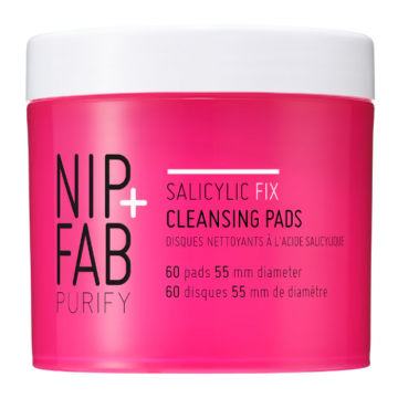 Dischete pentru curatarea fetei Salicylic Fix, 60 bucati, NIP+FAB