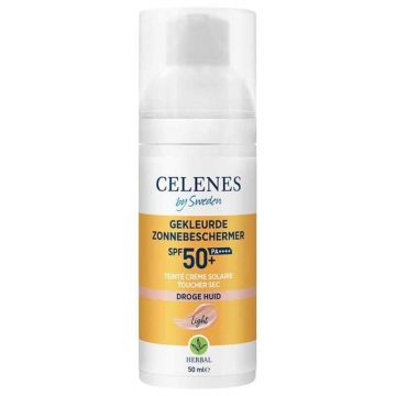 Fluid colorant cu protectie solara Dry Touch SPF 50+ Herbal, 50ml, Celenes