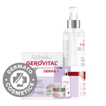 Pachet Crema antirid si fermitate 50ml + Apa micelara 150ml H3+ Derma, Gerovital
