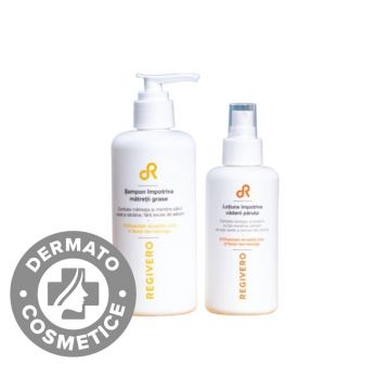 Pachet pentru ingrijirea parului anti-matreata Sampon 250ml + Lotiune 150ml, Regivero