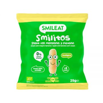 Pufuleti cu ulei de masline banane si mere +8 luni Bio Smilitos, 25g, Smileat
