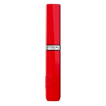 Ruj lichid cu stralucire de lac Infaillible Laque Resistance 410 Rouge Poppy, 4.3ml, L'Oreal Paris