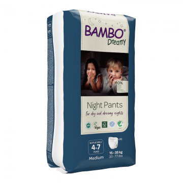 Scutece chilotel Eco, Dreamy Night, Unisex, Medium, 4-7ani, 15-35kg, 10 bucati, Bambo Nature