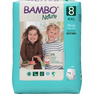 Scutece Eco Premium 19+ kg Marimea 8, 16 bucati, Bambo Nature