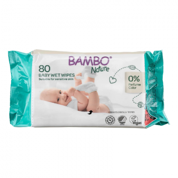 Şerveţele umede, 80 bucati, Bambo Nature