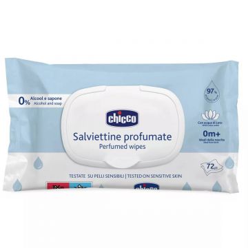 Servetele umede cu 97% apa 0 luni+, 72 de bucati, Chicco