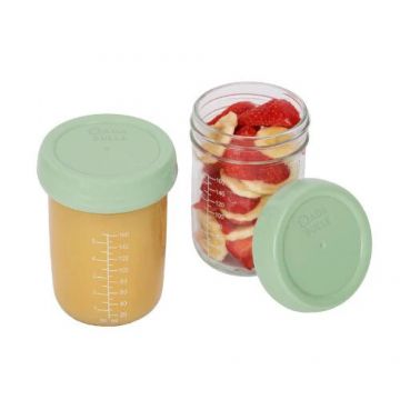 Set 2 Boluri din sticla pentru pastrarea hranei bebelusului Badabowls , 1 bucata, Badabulle