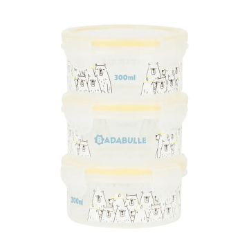 Set 3 boluri ermetice pentru pastrarea hranei Maxi, 300ml, 1 bucata, Badabulle