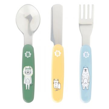 Set tacamuri din metal cu animalute vesele, 1 bucata, Badabulle