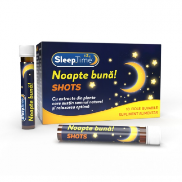 Sleeptime Noapte buna Shots, 10 fiole buvabile, Justin Pharma