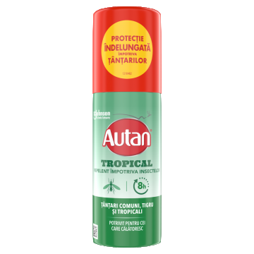 Spray repelent impotriva tantarilor Tropical Mini, 50ml, Autan Spray repelent impotriva tantarilor Tropical Mini, 50ml, Autan