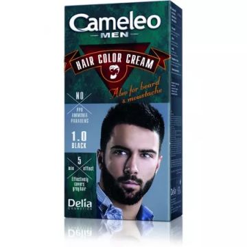 Vopsea de par pentru barbati Cameleo 1.0 Black, 60ml, Delia Cosmetics