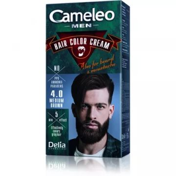 Vopsea de par pentru barbati Cameleo 4.0 Medium Brown, 60ml, Delia Cosmetics