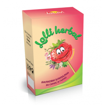 Alpi Lolli Herbal Acadele din plante pentru sinusuri si gat cu aroma de capsuni 4 bucati