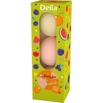 Bombe baie Pepene&Portocale&Fructe de padure Dairy fun, 3x100g, Delia Cosmetics
