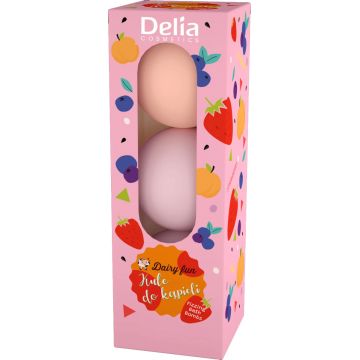 Bombe de baie Capsuni&Afine&Piersica Dairy Fun, 3 x 100g, Delia Cosmetics