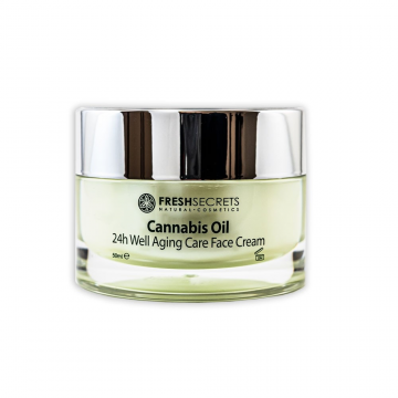 Crema de fata anti-imbatranire 24h cu ulei de canabis, 50ml, Fresh Secrets