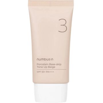 Crema de fata, No. 3 Porcelain Base-Skip Tone Up Beige, Numbuzin, 50 ml