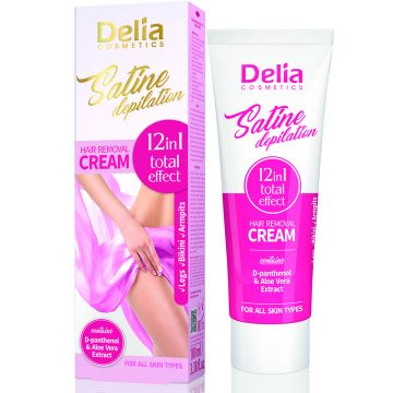 Crema depilatoare 12in1 Total Effect Satine, 100ml, Delia Cosmetics