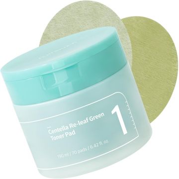 Dischete tonice calmante Numbuzin No.1 Centella Re-leaf Green , 70 bucați, 190 ml