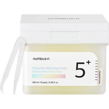 Dischete Tonice Iluminatoare, Numbuzin No.5 Vitamin-Niacinamide Concentrated Pad, Corectarea Petelor si Hidratare, 70 Buc