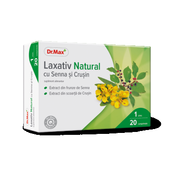 Dr. Max Laxativ Natural cu Senna si Crusin, 20 comprimate filmate