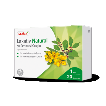 Dr. Max Laxativ Natural cu Senna si Crusin, 20 comprimate filmate