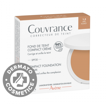 Fond de ten compact cu SPF30 nuanta 1.3 Miere Couvrance, 8.5g, Avene