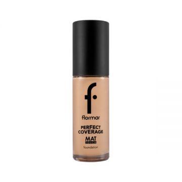 Fond de ten mat Perfect Coverage Mat Touch 301 Soft Beige, 30ml, Flormar