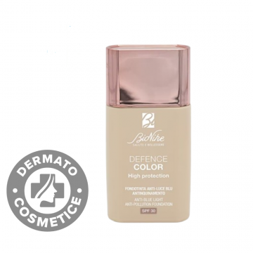Fond de ten SPF 30 anti-lumina albastra si poluare 302 Creme Defence Color High Protection, 30ml, Bionike