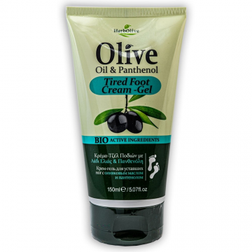 Gel pentru picioare obosite cu ulei de masline si pantenol, 150ml, Herbolive