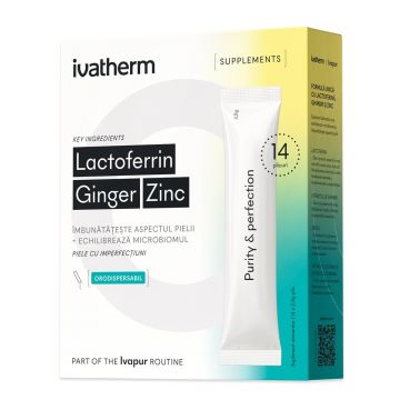 Lactoferrin Ginger Zinc, orodispersabile, Ivatherm, 14 plicuri