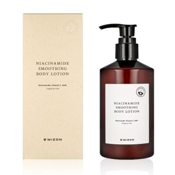 Lotiune de corp vegana intens reparatoare cu 10% Niacinamide, Vit. C si AH, Mizon Niacinamide Smoothing Body Lotion, 300 ml Lotiune de corp vegana intens reparatoare cu 10% Niacinamide, Vit. C si AH, Mizon Niacinamide Smoothing Body Lotion, 300 ml