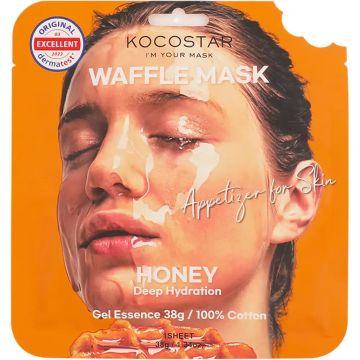 Masca hydrogel pentru fata Waffle Honey Mask, 38g, Kocostar