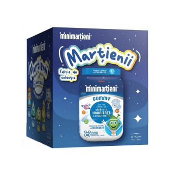 Minimartieni Gummy Imunactiv Vitamina C, Zinc si Echinacea 60 jeleuri + Breloc