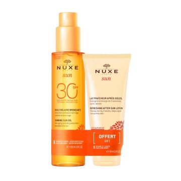 Pachet Nuxe Sun – Ulei bronzant anti-age SPF 30, 150 ml + Lotiune after sun calmanta, 100 ml