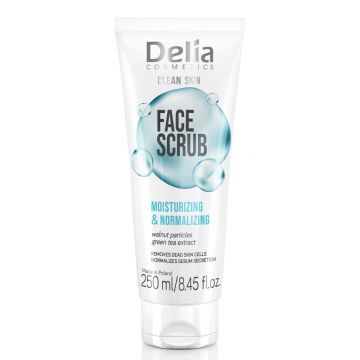 Scrab pentru fata Moisturizing & Normalizing Clean Skin, 250ml, Delia Cosmetics