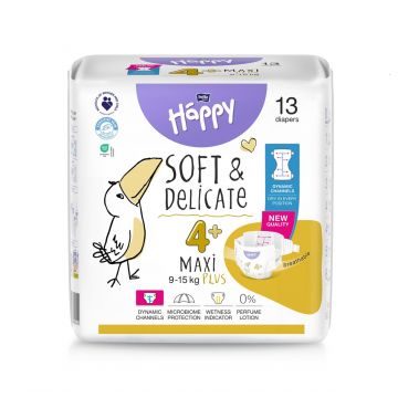 Scutece Happy 4 Maxi 8-14 kg, 14 bucati, Bella Baby