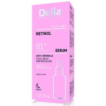 Ser antirid cu retinol pentru fata & decolteu, 30ml, Delia Cosmetics