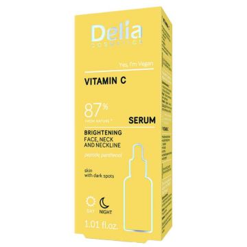 Ser de fata & decolteu Vitamin C Brightening, 30ml, Delia Cosmetics