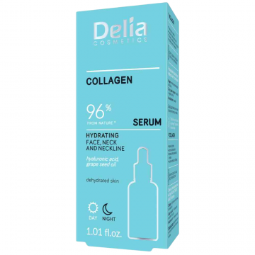 Ser pentru fata & decolteu Collagen Hydrating, 30ml, Delia Cosmetics