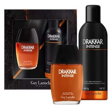Set cadou Guy Laroche Drakkar Intense, Barbati, Apa de Parfum, 100 ml + Spray de corp, 200 ml