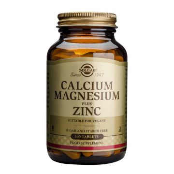 Calcium Magnesium + Zinc, 100 tablete Solgar