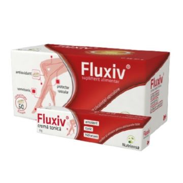Fluxiv, 60 comprimate filmate + Fluxiv crema 20gr (mostra)
