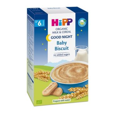 Hipp Cereale Noapte-Buna Lapte si Cereale cu Biscuitul Copilului, 250g