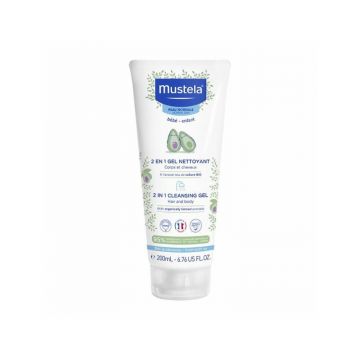 Mustela 2 in1 Gel de curatare Par si Corp, 200 ml