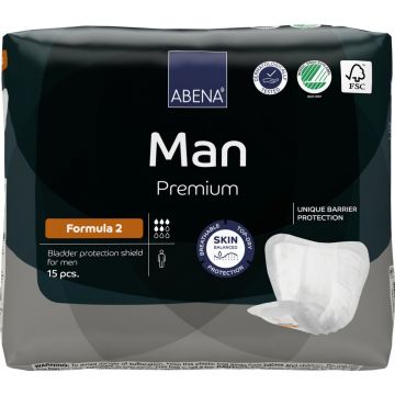Absorbante masculine Premium Man Formula 2 cu absorbtie 700ml, 15 bucati, Abena
