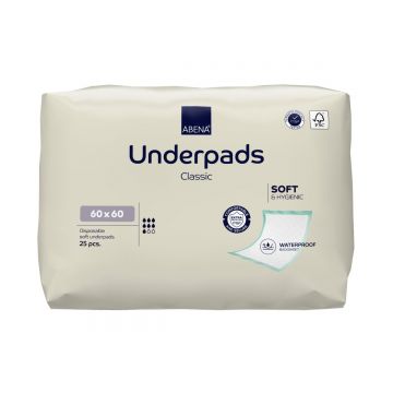 Aleze de unica folosinta Underpads Classic Soft & Confort 60x60cm, 25 bucati, Abena