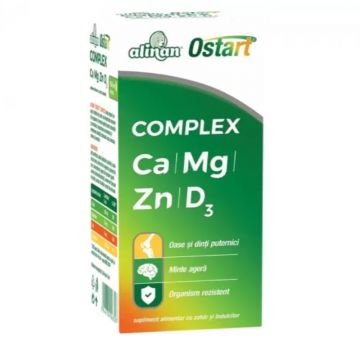 Alinan Ostart complex cu Calciu, Magneziu, Zinc si Vit. D3 SIROP 200ml
